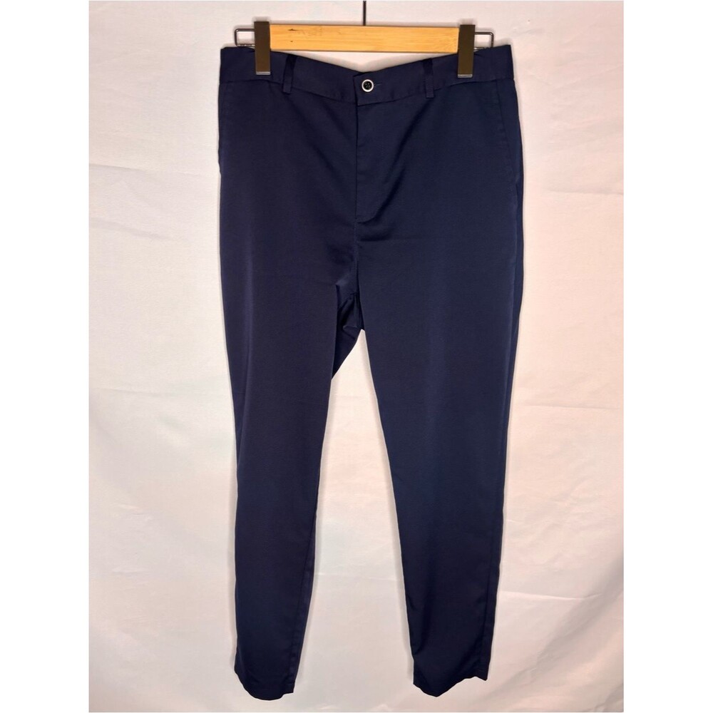Shein Solid Flat Front Straight Leg Elastic Waist Dress Pants Mens Size (US) L